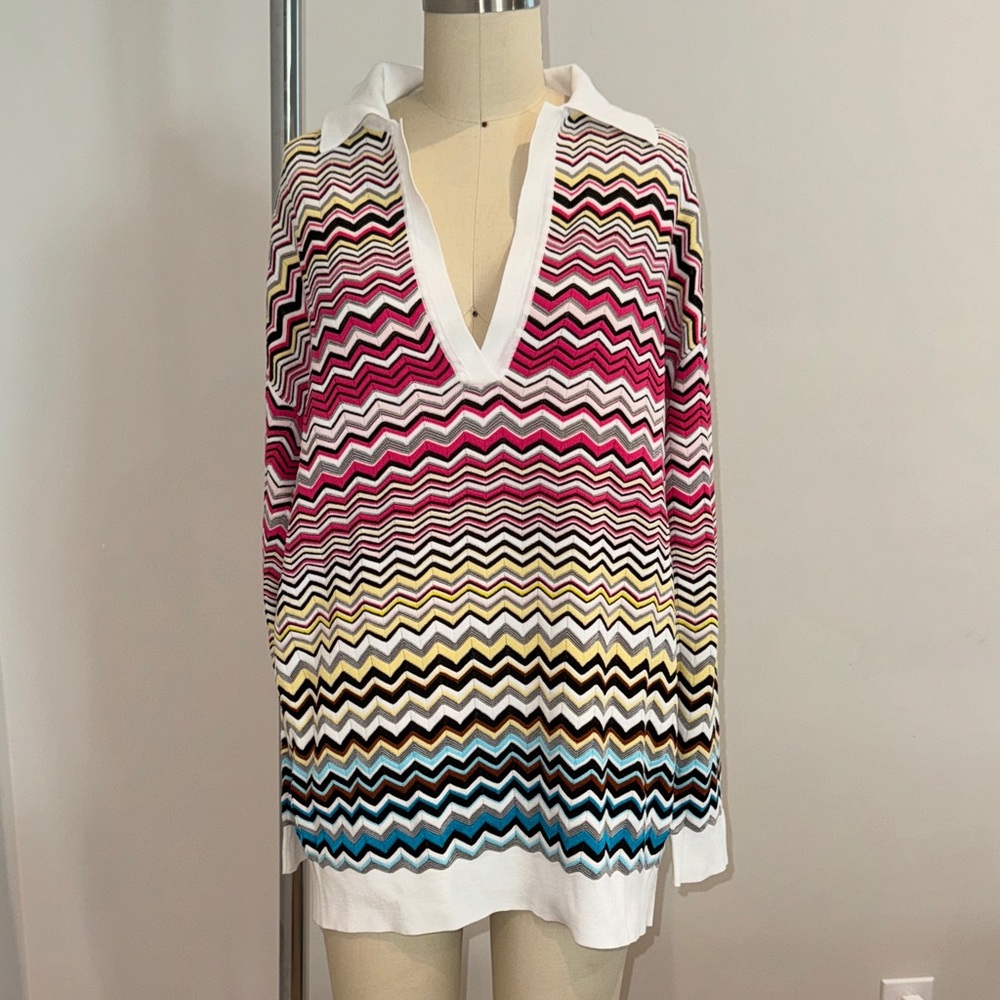 Missoni colorful, zigzag pattern, long sleeve top